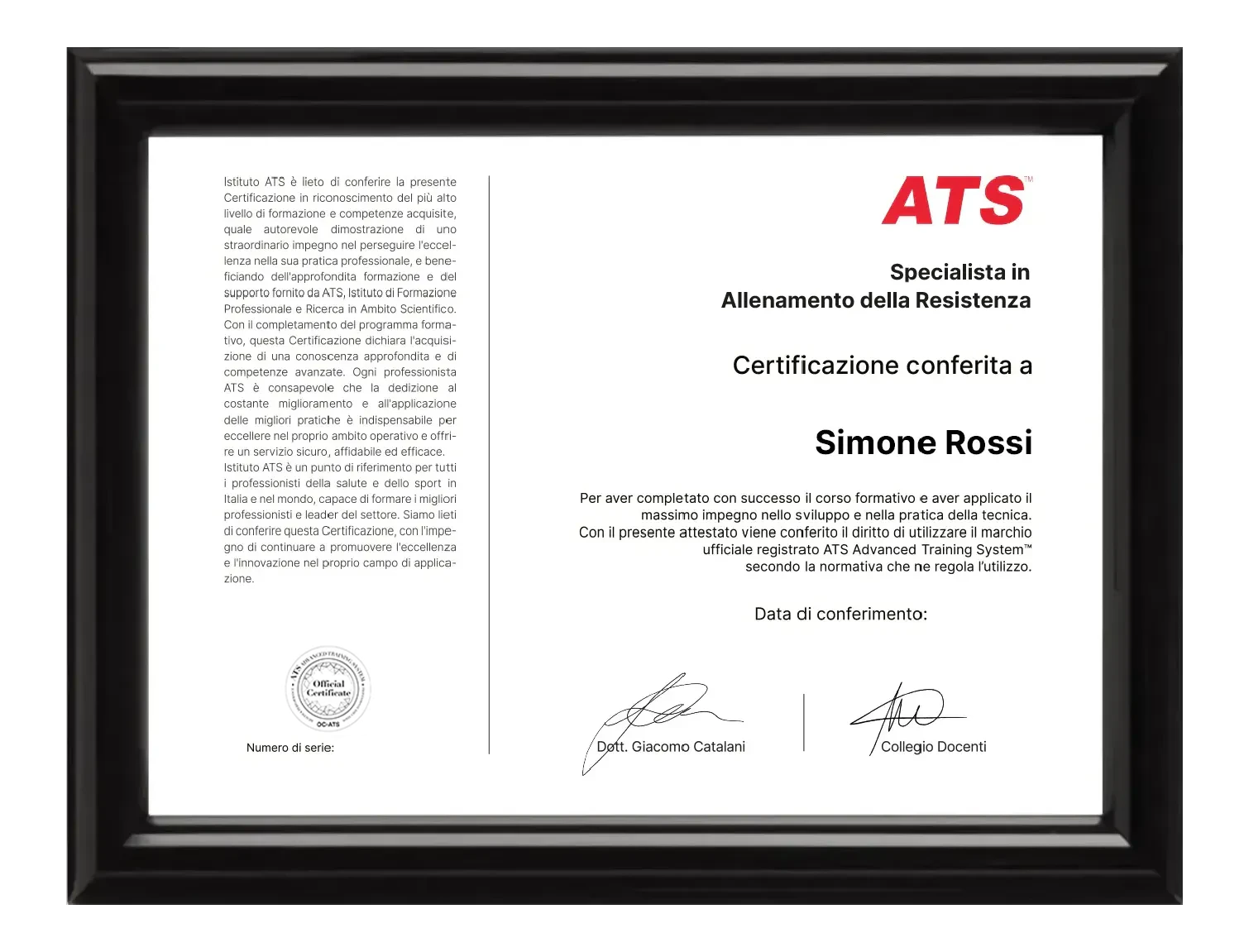 Certificazione Specialista in Allenamento della Resistenza