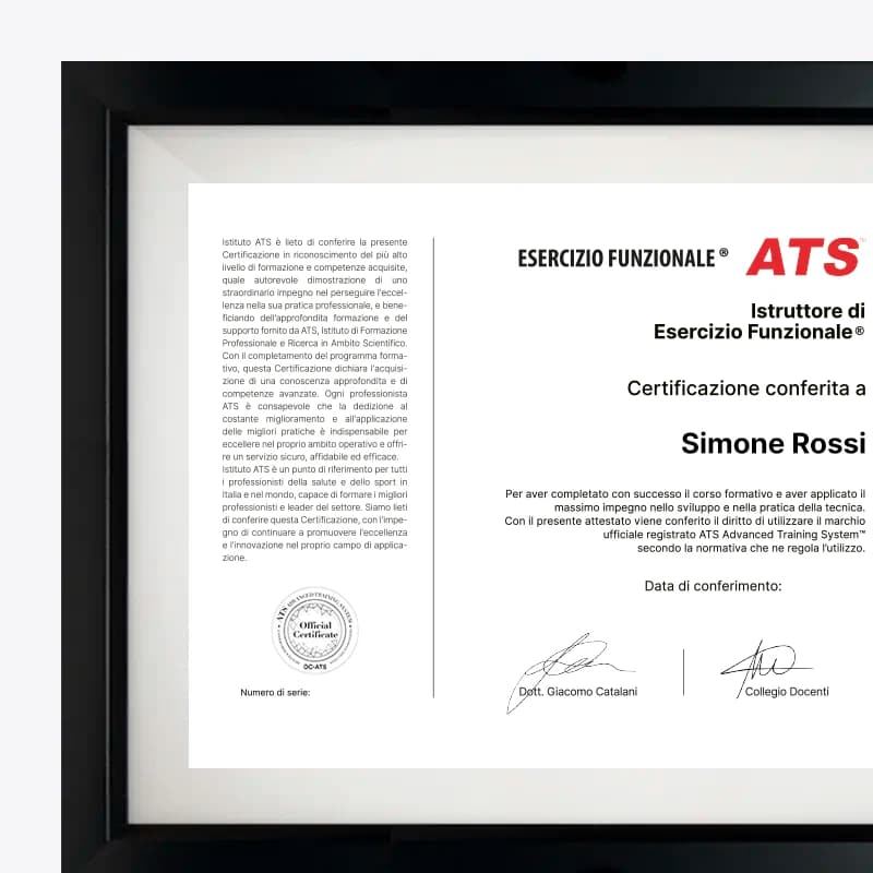 Certificazione Formazione Esercizio Funzionale