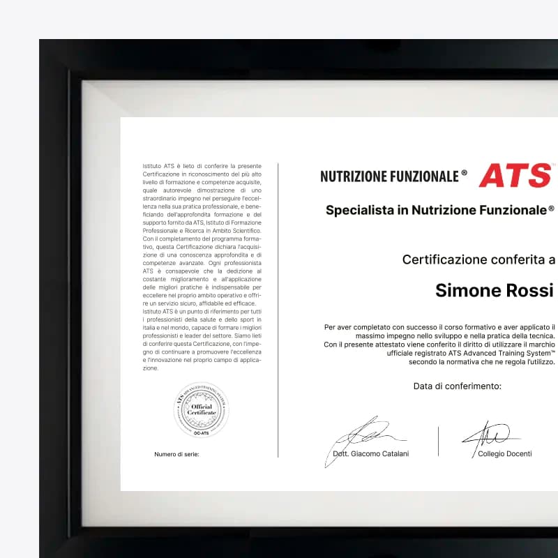 Certificazione Formazione Nutrizione Funzionale